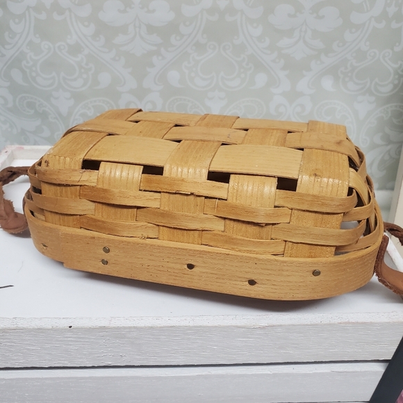 Peterboro Basket Co Rectangular Braided Leather Handles USA - Picture 6 of 10